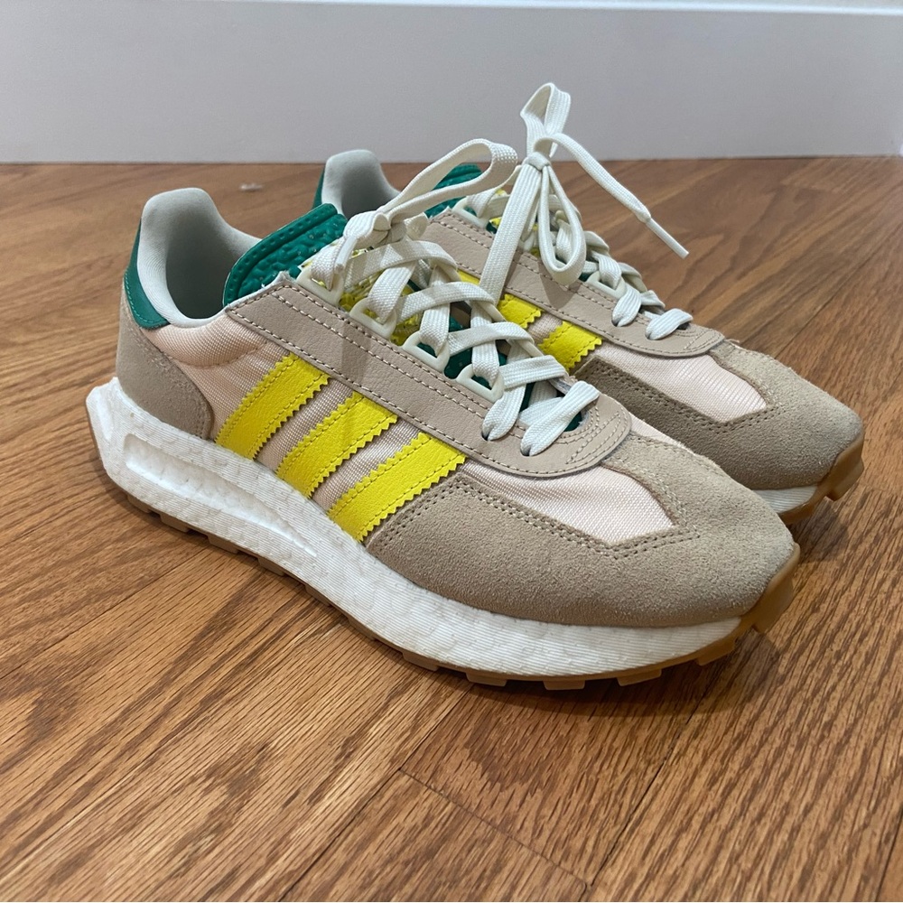 Adidas Retropy E5 Beige and Yellow Running Shoes